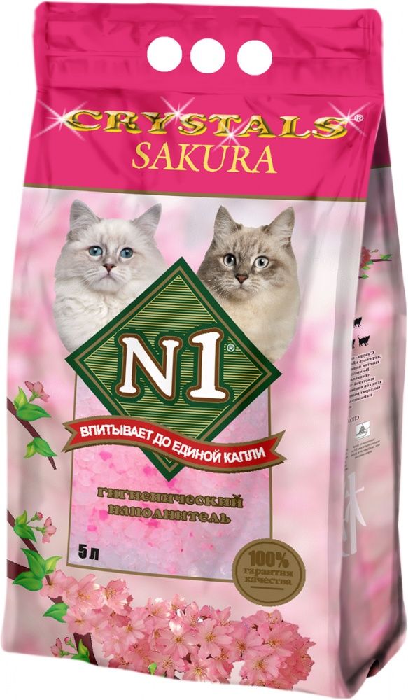 картинка Наполнитель № 1 Crystals SAKURA (силикагелевый) 5 л 1*8 от магазина Зоокалуга