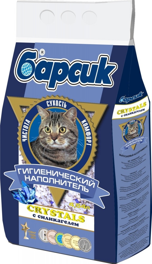 картинка Барсик Кристалс наполнитель впитывающий для кошек, 4,54 л. от магазина Зоокалуга