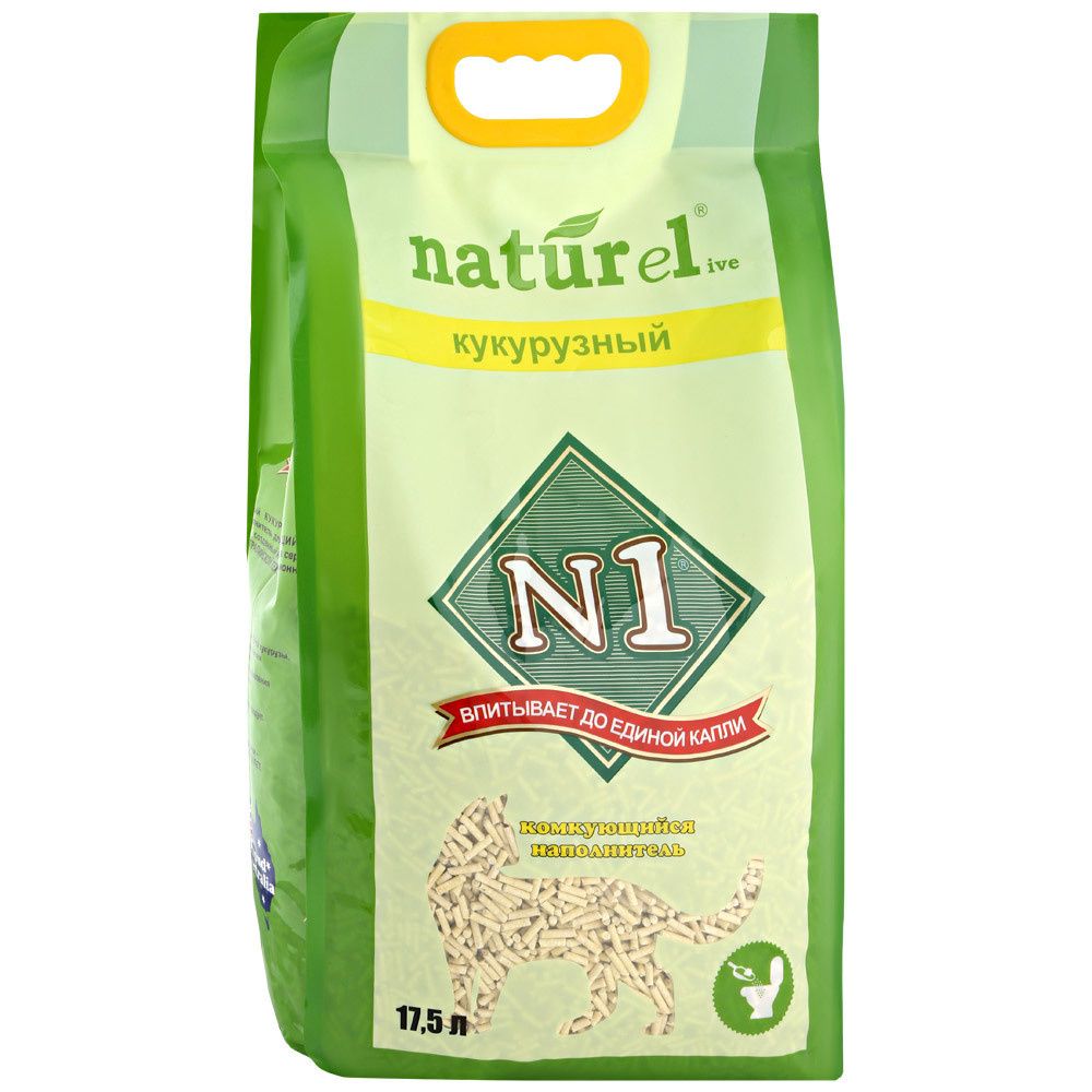 картинка Наполнитель № 1 NATUReL "Кукурузный" (комкующ) 17,5 л 1*3 от магазина Зоокалуга