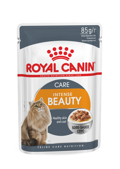 картинка Роял Канин (Royal Canin Intense Beauty) корм консервированный для кошек для красоты кожи и шерсти, соус 85 гр. от магазина Зоокалуга