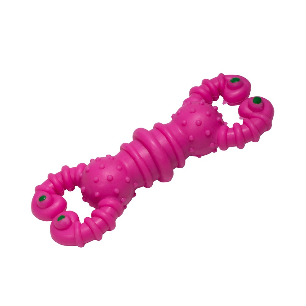 картинка Игрушка для собак "Гантель-скорпион" из цельнолитой резины, 120 мм, Триол (Triol). от магазина Зоокалуга