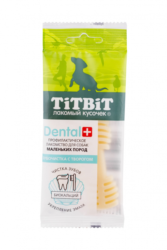 картинка Лакомство ТитБит (TiTBiT) зубочистка Дентал+ для собак мелких пород с творогом от магазина Зоокалуга
