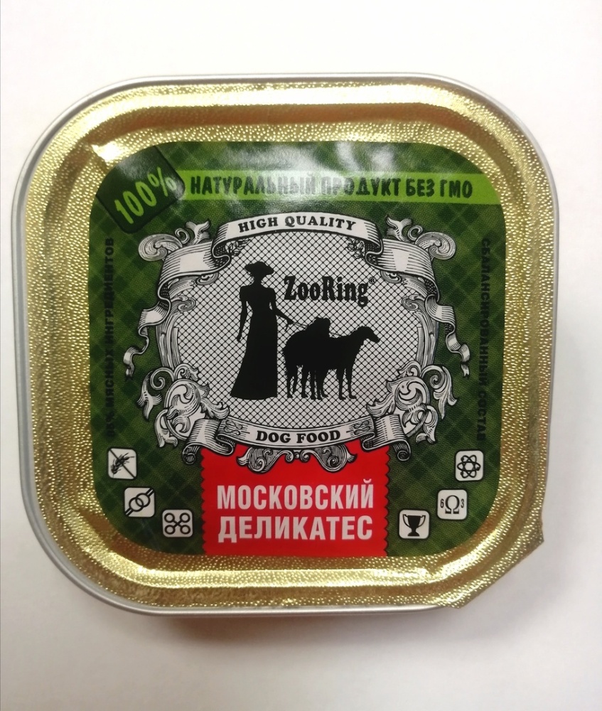картинка Зооринг консервированный корм (Zooring) для собак, Московский деликатес, паштет, 100 гр. от магазина Зоокалуга