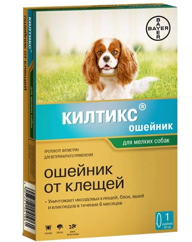 картинка Ошейник Килтикс (Kiltix) против блох и клещей для мелких пород собак, 38 см. от магазина Зоокалуга