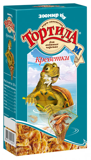 картинка Корм Тортила М для водных черепах, с креветками, 50 гр. от магазина Зоокалуга