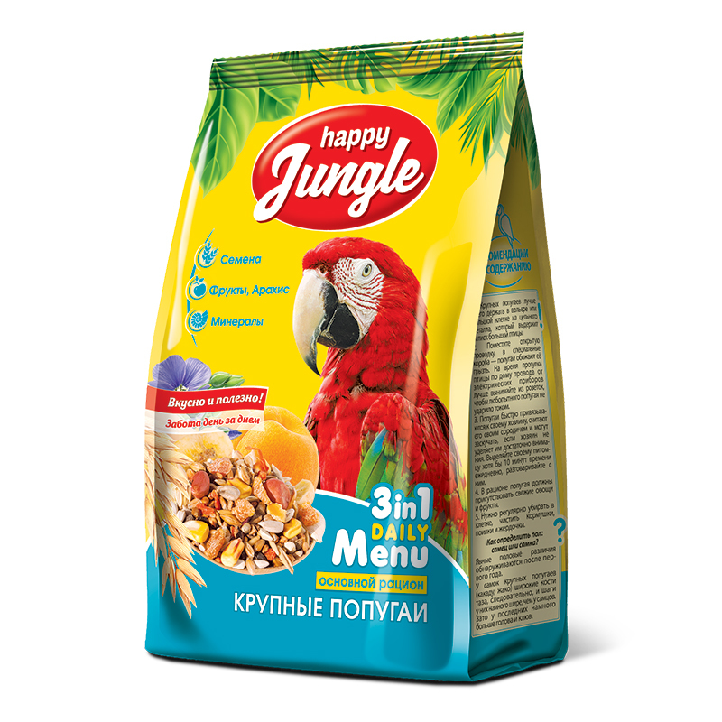 картинка Хэппи Джангл (Happy Jungle) корм для крупных попугаев, 500 гр. от магазина Зоокалуга