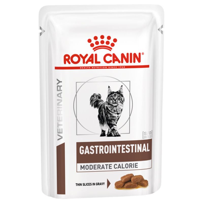 картинка Роял Канин (Royal Canin Gastro Intestinal Moderate) корм консервированный Гастро модерат каллорий для кошек с нарушениями пищеварения, 85 гр. от магазина Зоокалуга
