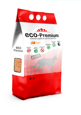 картинка ЭКО-Премиум (ECO Premium) наполнитель, комкующийся, ТОФУ Персик 5 л. от магазина Зоокалуга