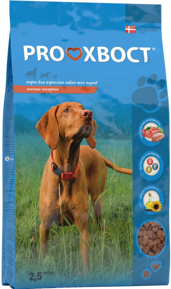 картинка Прохвост сухой корм для собак всех пород, мясное ассорти, 2,5 кг от магазина Зоокалуга