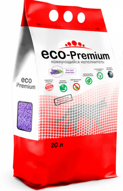 картинка ЭКО-Премиум нап. 20л комкующийся ТОФУ Лаванда от магазина Зоокалуга