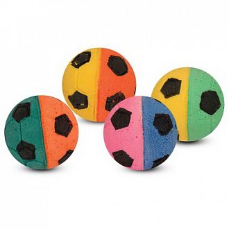 картинка Игрушка Триол (Triol) для кошек - мяч футбольный разноцветный, 4 шт. от магазина Зоокалуга