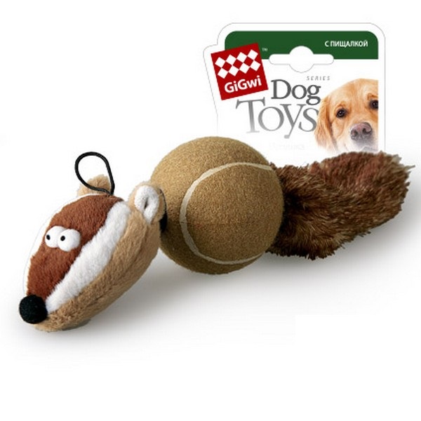 картинка Игрушка для собак ГиГви (GiGwi) - Барсук с 2-мя пищалками, 32 см от магазина Зоокалуга