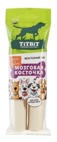 картинка ТИТБИТ Жев.снек  Мозговая косточка д/круп собак 105гр 1*15 от магазина Зоокалуга
