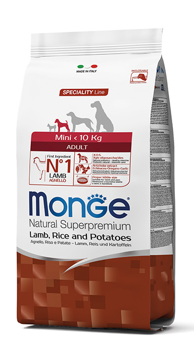 картинка Монж (Monge) сухой корм монопротеин для собак мелких пород, ягненок/рис/картофель, 2,5 кг. от магазина Зоокалуга