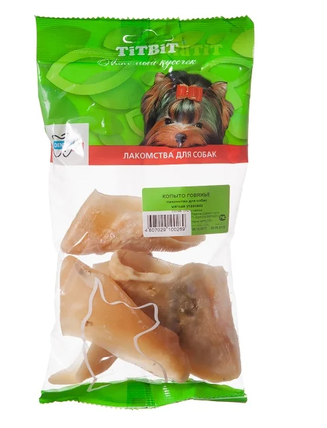 картинка ТитБит Копыто говяжье - мягкая упаковка 140г от магазина Зоокалуга