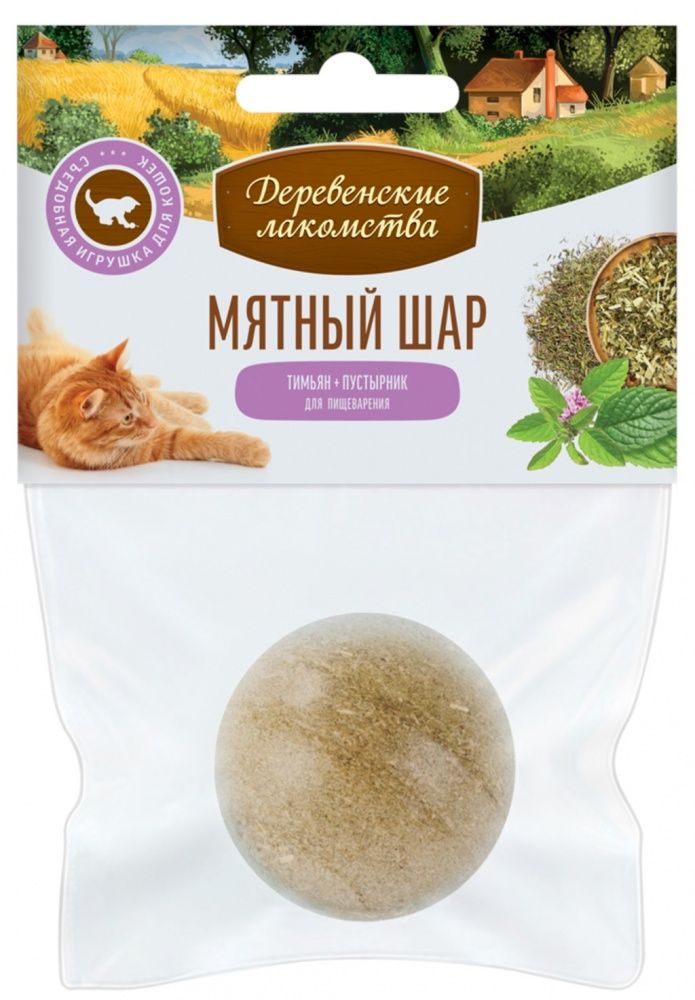 картинка ДЕРЕВ.ЛАКОМ. Мятный шар Тимьян+пустырник1*12 от магазина Зоокалуга