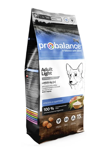 картинка Про Баланс Лайт с говядиной (Pro Balance) сухой корм для собак, склонных к ожирениюс 15 кг. от магазина Зоокалуга