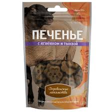 картинка ДЕРЕВ.ЛАК-ВА Печенье с ягненком и тыквой 100г 1*20 от магазина Зоокалуга