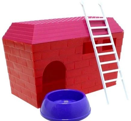 картинка Домик д/грыз +миска+лесенка пластик Homepet от магазина Зоокалуга