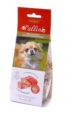 картинка Лакомство для собак ТитБит (TitBit) печенье Паллини с телятиной, 125 гр. от магазина Зоокалуга