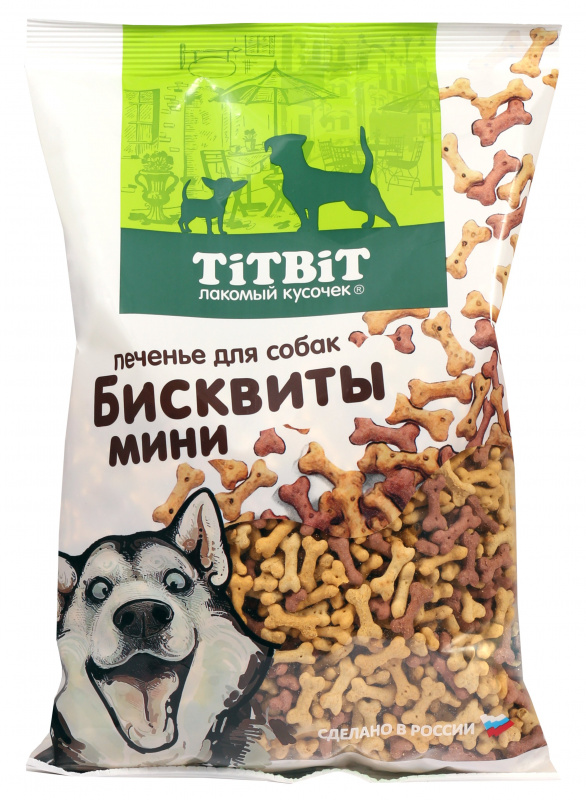 картинка Лакомство ТитБит (TitBit) печенье для собак, бисквиты мини мясные, 500 гр. от магазина Зоокалуга