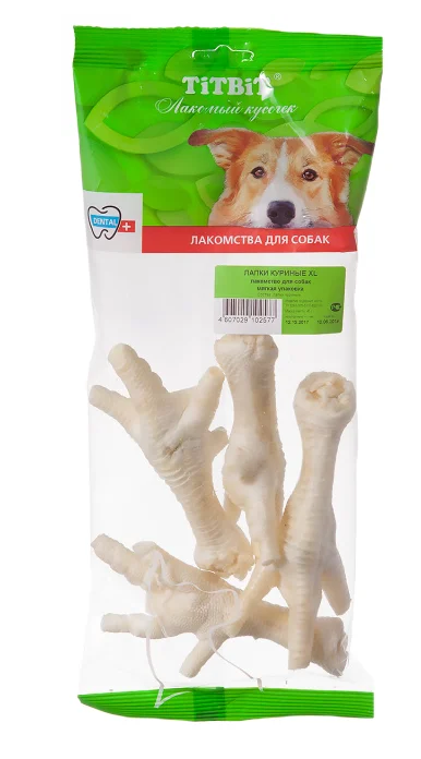 картинка Лакомство ТитБит (TitBit) для собак лапки куриные XL, 45 гр. от магазина Зоокалуга