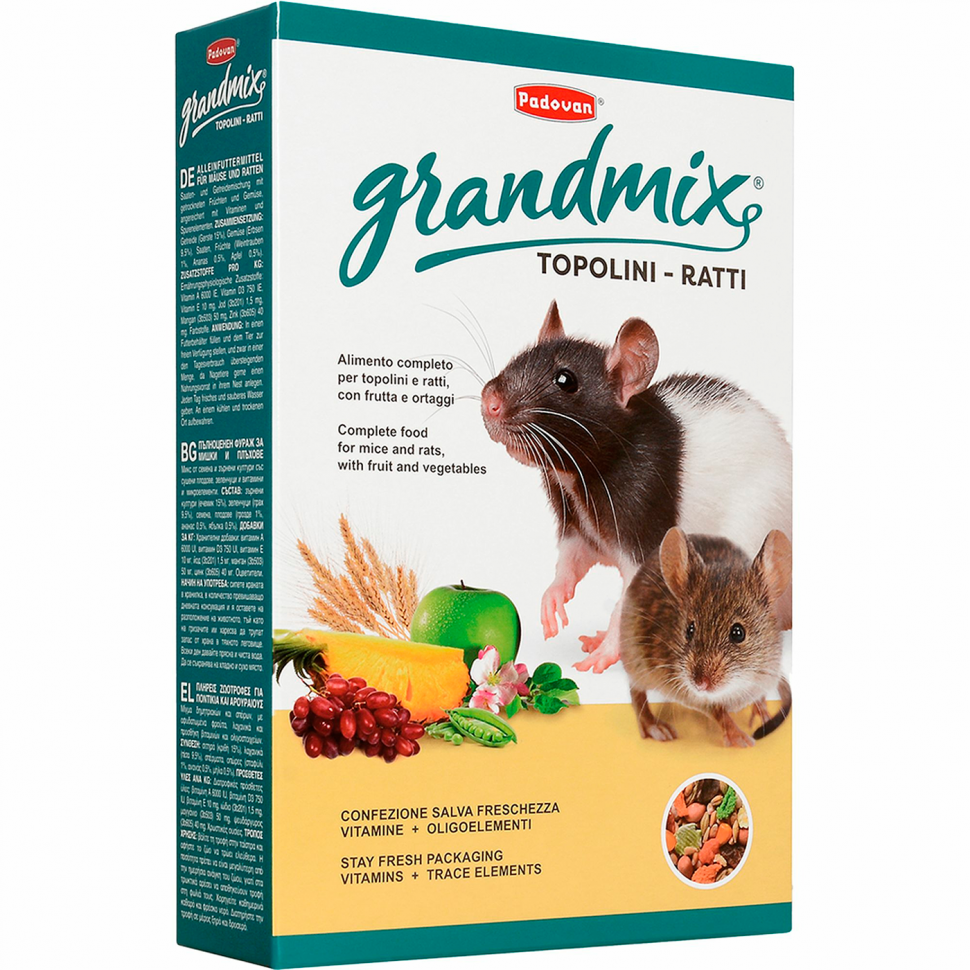 картинка Падован Грандмикс (Padovan) комплексный корм для крыс и мышей, 1 кг. от магазина Зоокалуга