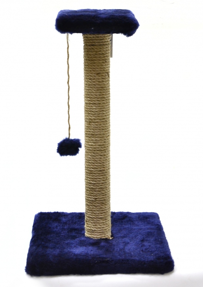 картинка Когтеточка ЗооЛюкс для кошек столбик с игрушкой 50 см., джут. от магазина Зоокалуга