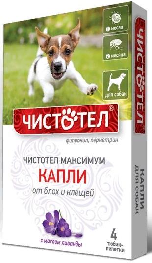 картинка Чистотел капли на холку Максимум антипаразитарный для собак, 4 пипетки. от магазина Зоокалуга