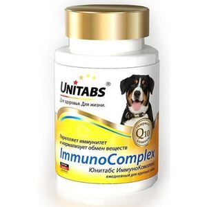 картинка Витамины Юнитабс Иммуно Q10 для собак крупных пород для поддержания иммунитета, 100 таб. от магазина Зоокалуга