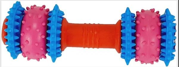 картинка Игрушка д/с Догман Зубочес Гантель с кольцами 15см от магазина Зоокалуга