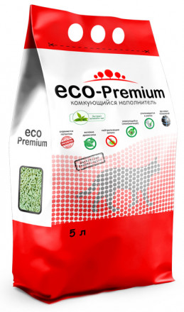 картинка ЭКО-Премиум (ECO Premium) наполнитель, комкующийся, ТОФУ Зеленый чай 5 л. от магазина Зоокалуга