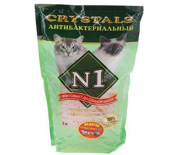 картинка Наполнитель №1 Кристалс антибактериальный (Cristals) силикагелевый для кошек, 5 л. от магазина Зоокалуга