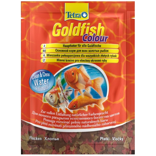 картинка Тетра корм (Tetra Goldfish Colour) для золотых рыбок, улучшение окраса, хлопья, 12 гр. от магазина Зоокалуга