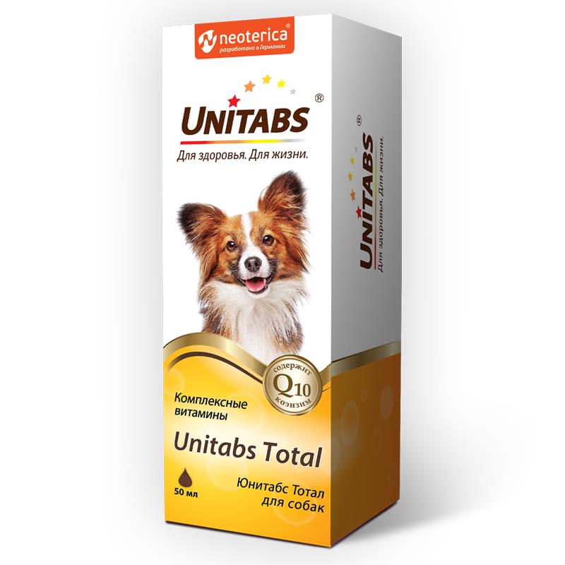 картинка Юнитабс Тотал (Unitabs) витаминный комплекс с коэнзимом Q10 для собак, 50 мл от магазина Зоокалуга