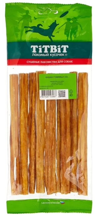 картинка ТитБит Кишки говяжьи XXL - мягкая упаковка  от магазина Зоокалуга
