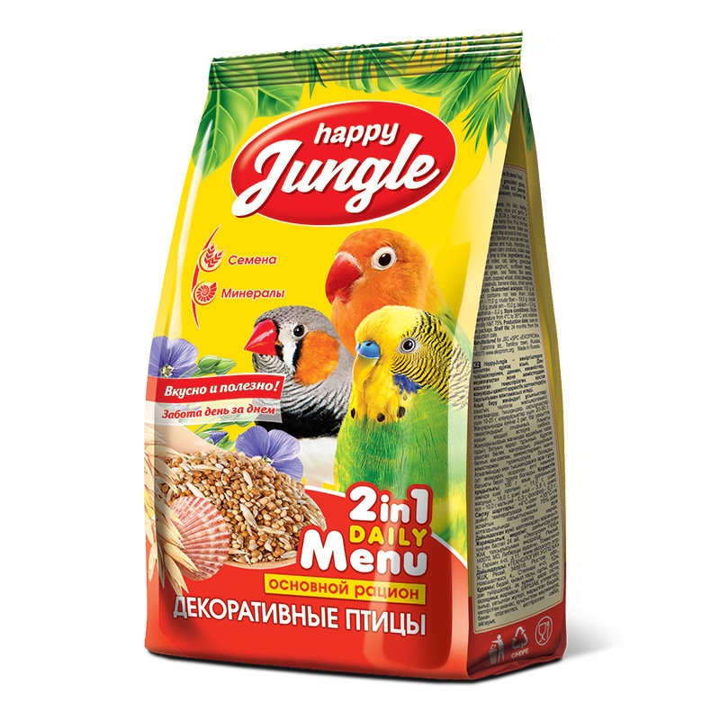 картинка Хэппи Джангл (Happy Jungle) корм для экзотических птиц, 500 гр. от магазина Зоокалуга