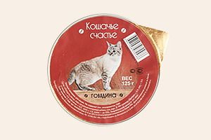 картинка Кошачье Счастье 100г говядина 1*20 от магазина Зоокалуга