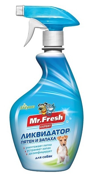 картинка Мистер Фреш Эксперт (Mr. Fresh) ликвидатор пятен и запахов 3в1 для собак 500 мл. от магазина Зоокалуга