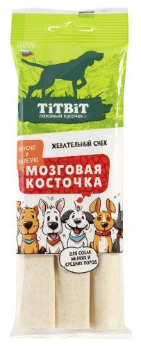 картинка ТИТБИТ Жев.снек  Мозговая косточка д/мелк/сред пород 95гр 1*20 от магазина Зоокалуга