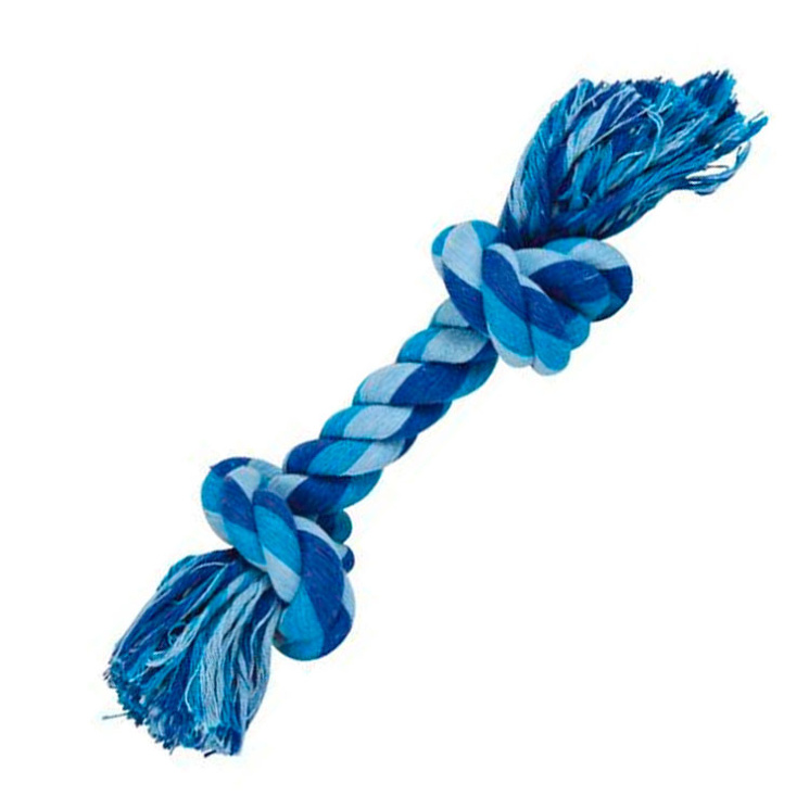 картинка Игрушка Трикси (Trixie) для собак - веревка разноцветная с узлом, 50 гр., 20 см. от магазина Зоокалуга