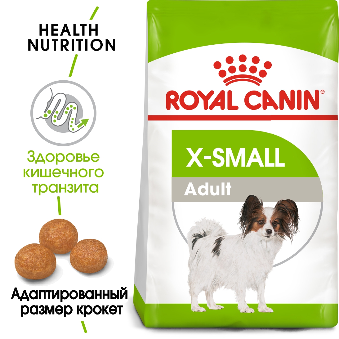 картинка Роял Канин (Royal Canin X-Small Adult) сухой корм для собак карликовых пород до 4 кг, 1,5 кг. от магазина Зоокалуга