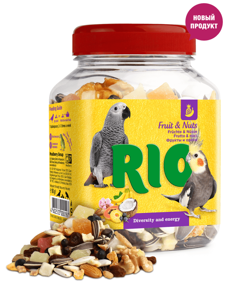 картинка РИО (RIO) лакомство для декоративных птиц - Фруктово-ореховая смесь, 160 гр. от магазина Зоокалуга