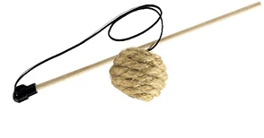 картинка Игрушка д/к GoSi Удочка "Джутовый шарик" от магазина Зоокалуга