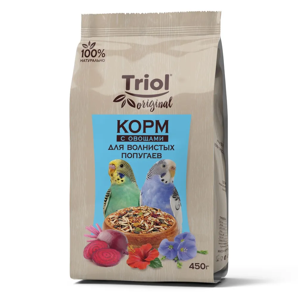 картинка Триол Original корм д/волн попугаев с овощами 450гр 1*24 от магазина Зоокалуга
