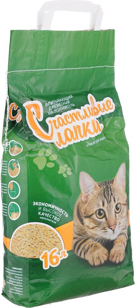 картинка Счастливые Лапки нап. д/кош древесный 16л 1*2 от магазина Зоокалуга