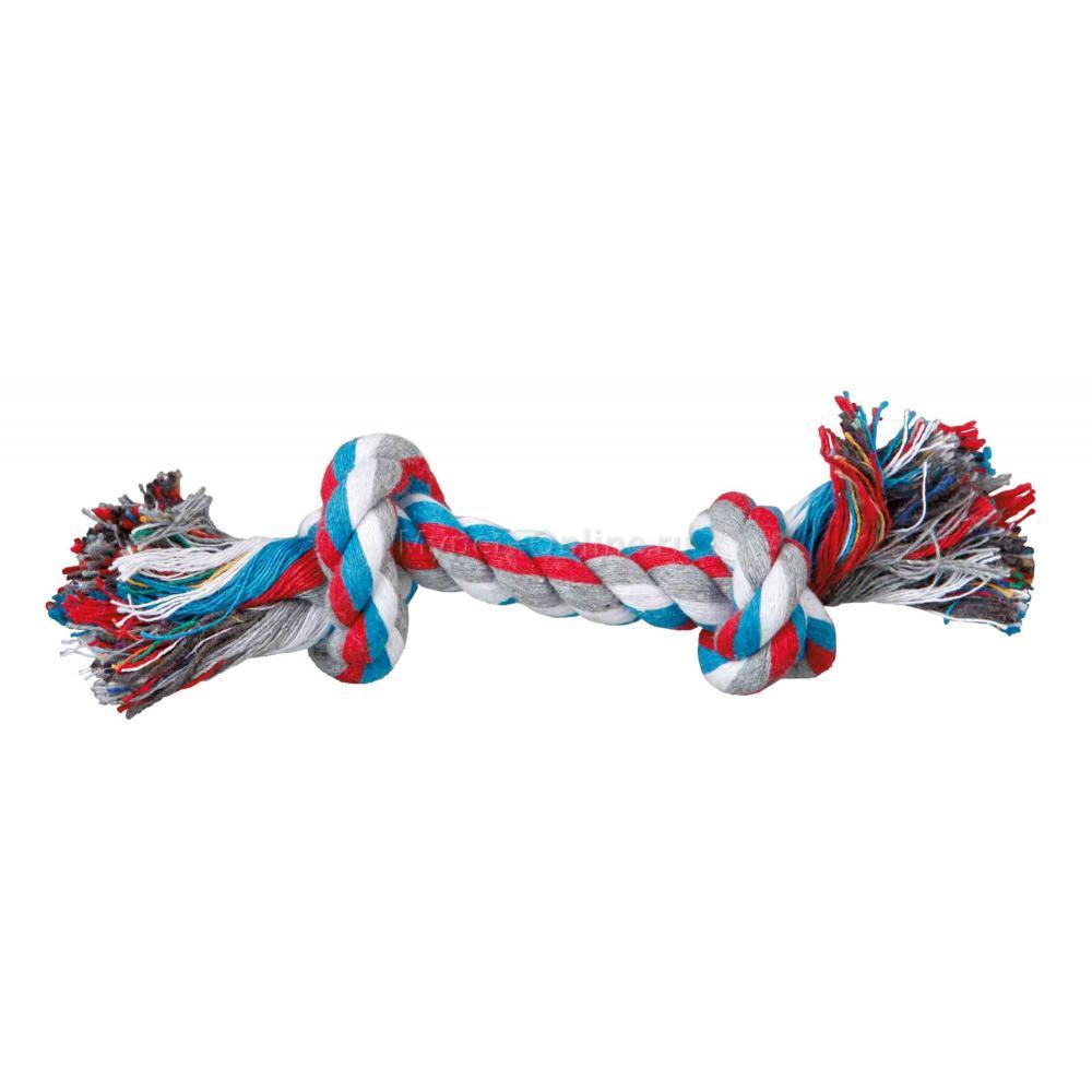 картинка Игрушка Трикси (Trixie) для собак - веревка разноцветная с узлом, 125гр., 26 см. от магазина Зоокалуга