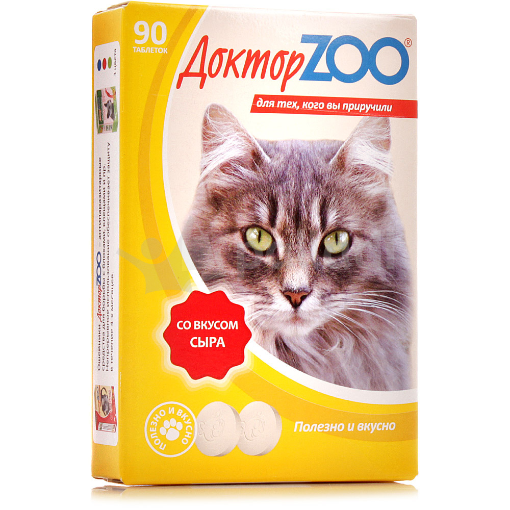 картинка Доктор Зоо витамины для кошек с сыром 90 таб. от магазина Зоокалуга
