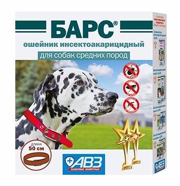 картинка БАРС ошейник против блох и клещей для собак средних пород, 50 см. от магазина Зоокалуга