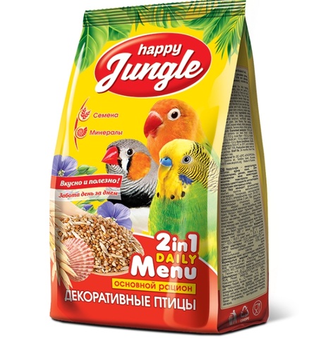картинка Хэппи Джангл (Happy Jungle) корм для декоративных птиц, 350 гр. от магазина Зоокалуга